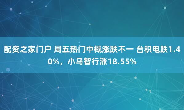 配资之家门户 周五热门中概涨跌不一 台积电跌1.40%,小马智行涨18.55%